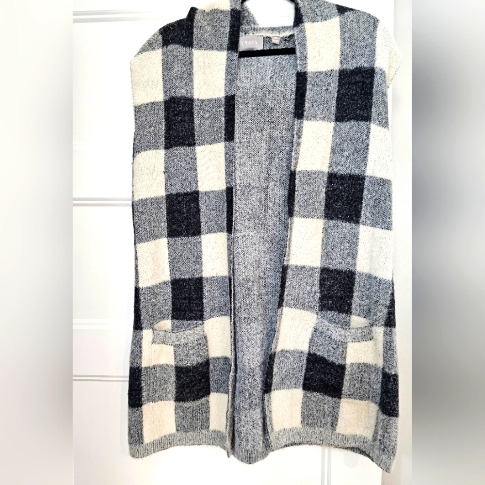 Cyrus Women's Sleeveless Long Cardigan with Hood Sz Medium
